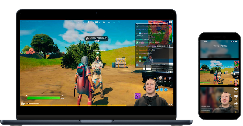 Example of horizontal and vertical streaming